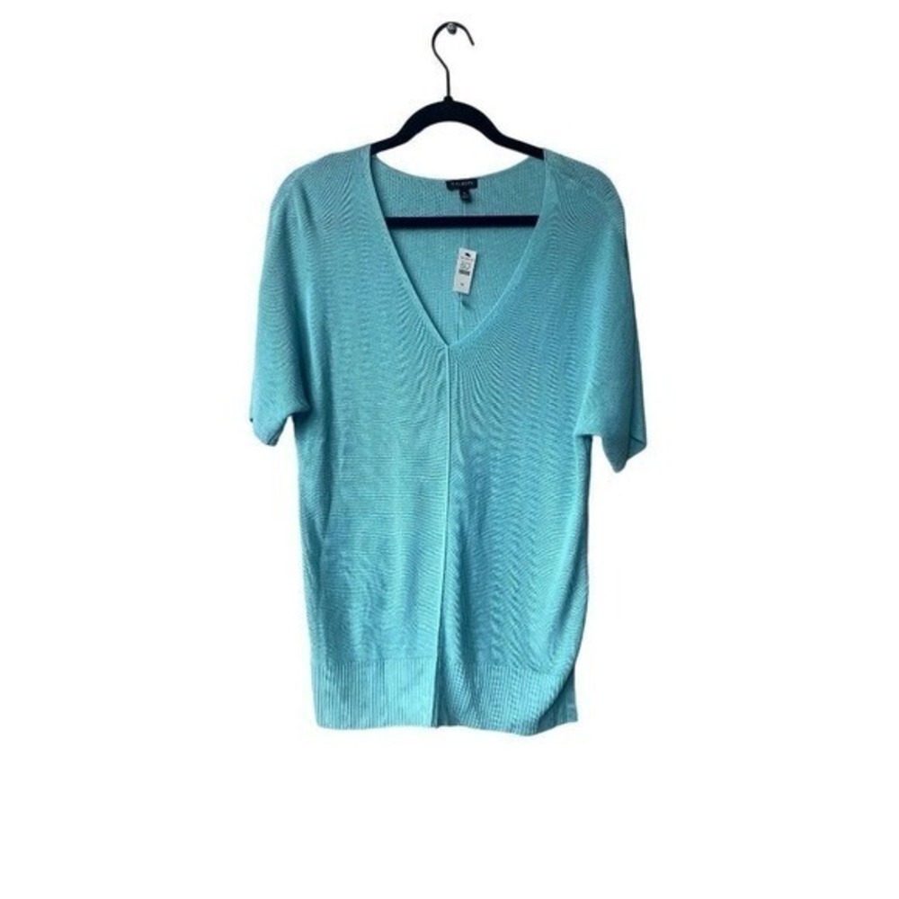 Talbots Cotton Open Knit Short Sleeve Sweater Top Size M NWT Resort Lightweight
